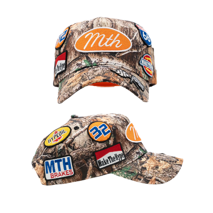Speedway Camo Patch Hat distressed brim option