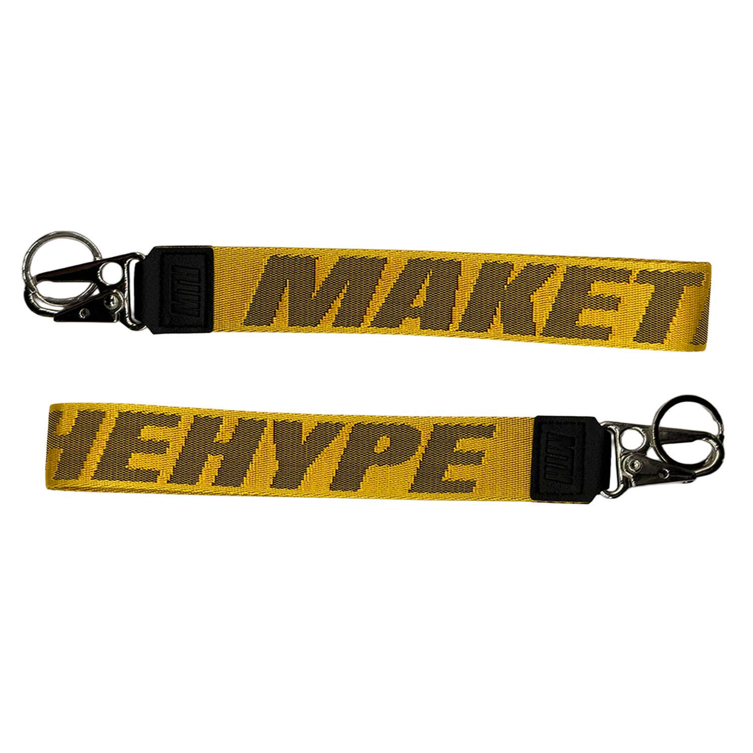 Yellow MTH Keyloop woven strap and eagle hook detail