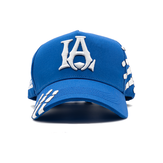 Blue LA Skeleton Hat front view